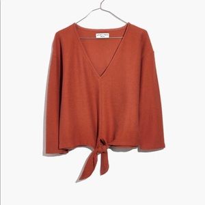 Madewell texture & thread tie front top